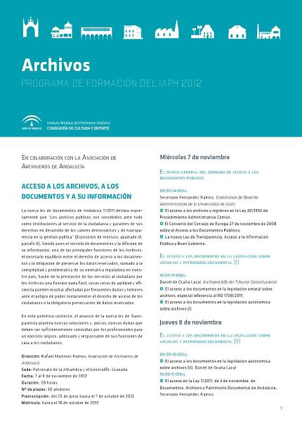 Course on how to access to archives, to documents and to their information