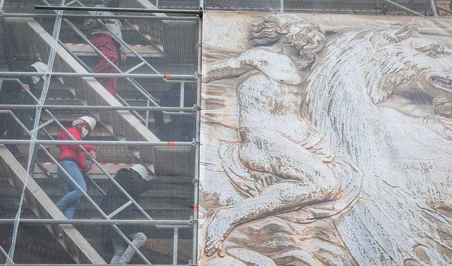 Nuevas visitas guiadas a la restauración de la portada sur del Palacio de Carlos V