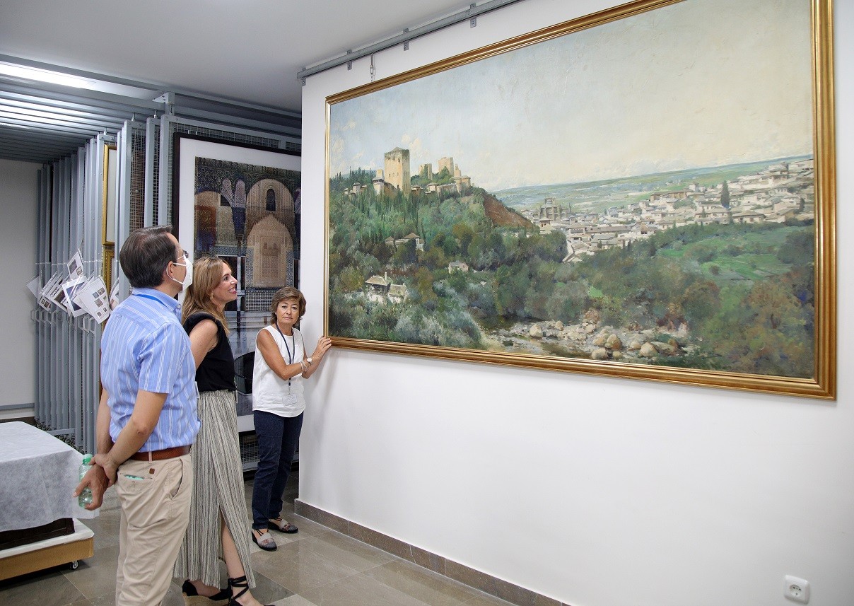 El Patronato adquiere en subasta un óleo de la Alhambra del pintor Antonio Gomar y Gomar